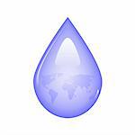 Tear drop with map of the world. Available in both jpeg and eps8 formats.