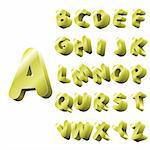 Shiny gold 3D alphabet. Available in jpeg and eps8 formats.