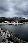 Boat houses in a small fishing village in Northern Norway