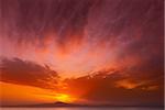 A spectacular sunset over the Mediterranean, with an unusual cloud pattern