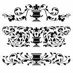 Set of antique floral vector ornaments, full scalable vector graphic, change the colors as you like.
