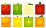 Set of cute fruit backgrounds