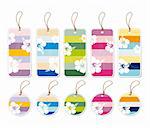 Collection of colorful gift tags