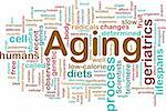 Word cloud concept illustration of age aging