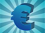 European Union Euro Currency symbol isometric illustration