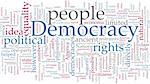 Word cloud concept illustration of democracy political