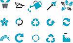 Vector icons pack - Blue Series, eco collection