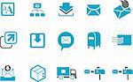 Vector icons pack - Blue Series, mailing collection