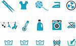 Vector icons pack - Blue Series, washing machine collection