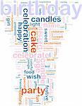 Word cloud concept illustration of birthday celebration