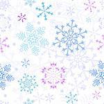 Abstract christmas seamless white pattern with snowflakes (vector)