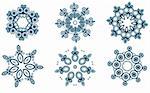 Vector illustration of abstract floral and ornamental elements set. Snowflakes and stars  for your Christmas design