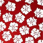 A repeating wallpaper pattern - red hibiscus.