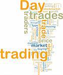 Word cloud tags concept illustration of day trading