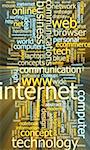 Word cloud concept illustration of internet web glowing light effect