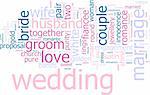 Word cloud concept illustration of wedding marriage