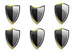 Set of Vector Armor Shields  - easy to edit vector EPS file