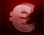 Euro currency symbol illustration, glowing light effect