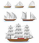 sailboats and ships illustration