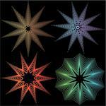 Set of 3D star images.