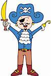 Cartoon image of a friendly pirate.