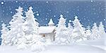 White Christmas - snowy background illustration and vector