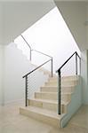 Blank stairways with steel railing
