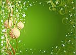 Christmas background with balls, stars and ornament