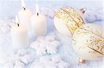 Elegance Christmas Background / Holiday Candles and Decorations