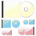 fully editable vector colored CDs and cases ready to use