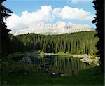 Photography at the Carezza Lake in the Italian Dolomites