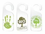 Set of three tags for organic / bio / eco food