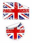 Set of labels with United Kingdom flag