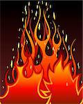 Inferno fire vector background for design use