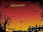 grungy halloween background, vector illustration