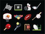 Detailed illustration of a series of world wide sports