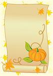Autumn background with pumpkin for Thanksgiving day. Vector illustration.