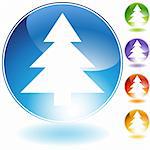 Set of 5 3D tree icons.