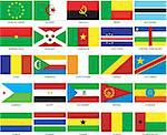 Vector Illustration of the Flags of different countries of the world. They are organized by location then in alphabetical in order. Dozens of flags in each file and hundreds all together.