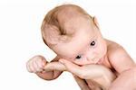 Beauty baby boy isolated on a white background