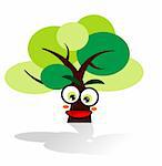 Happy tree illustration cartoon