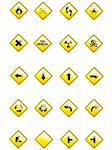 Vector set of yellow signs