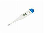 Digital medical thermometer isolated on a white background.