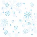 Seamless pattern with abstract snowflakes. Vector illustration.