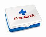 First Aid Kit Isolated on White with Clipping Path