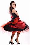 Beautiful girl dances flamenco - traditional spanish dance