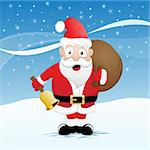 Vector image of a funny cartoon santa claus