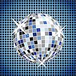 disco ball on blue background vector illustration