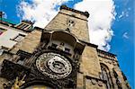 Clock tower on the central square of Prague, Czech Republic