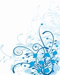 Abstract floral background-blue ,vector